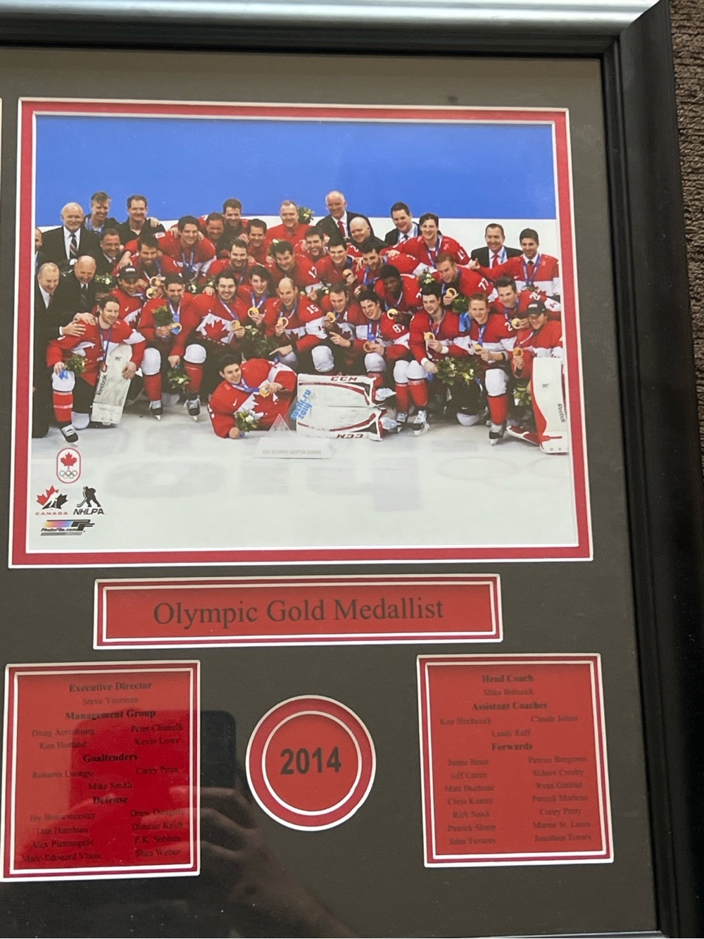Sidney Crosby Team Canada 2014 Olympic Gold Framed Photo Collage - Picture 3 of 7